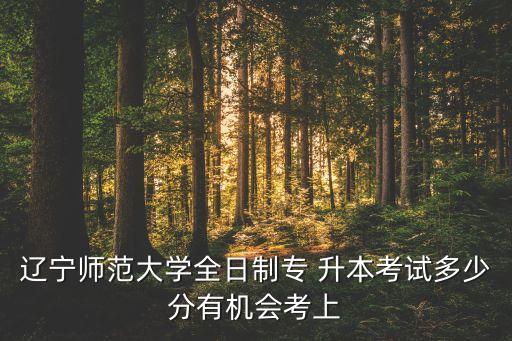 遼寧師范大學(xué)全日制專 升本考試多少分有機(jī)會(huì)考上