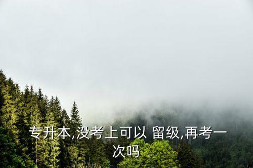  專升本,沒(méi)考上可以 留級(jí),再考一次嗎