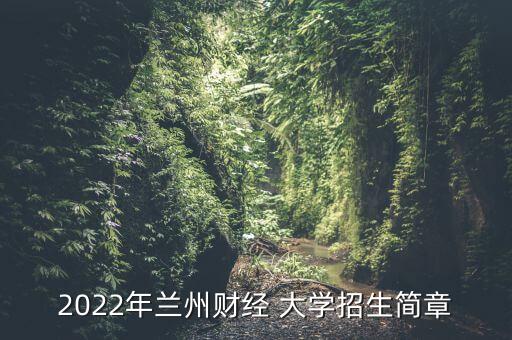 2022年蘭州財經(jīng) 大學招生簡章