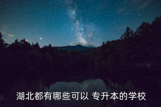  湖北都有哪些可以 專升本的學(xué)校