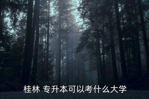  桂林 專升本可以考什么大學