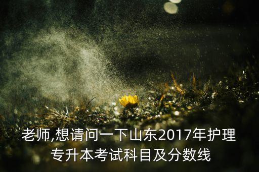 老師,想請問一下山東2017年護理 專升本考試科目及分數線