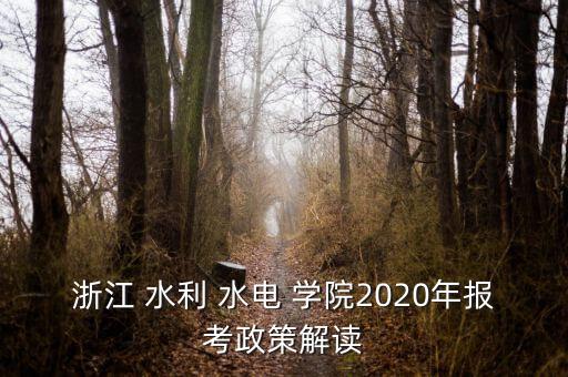 浙江 水利 水電 學(xué)院2020年報(bào)考政策解讀