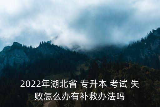 2022年湖北省 專升本 考試 失敗怎么辦有補(bǔ)救辦法嗎