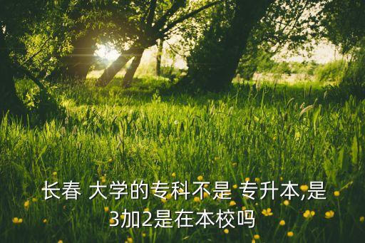  長(zhǎng)春 大學(xué)的?？撇皇?專升本,是3加2是在本校嗎