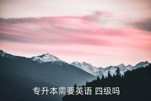  專升本需要英語 四級嗎