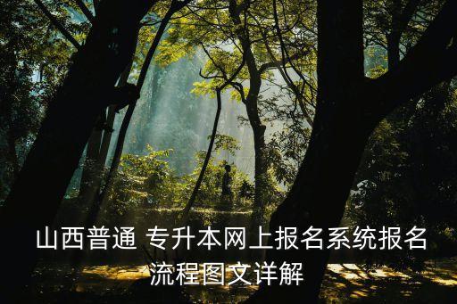  山西普通 專升本網上報名系統報名流程圖文詳解