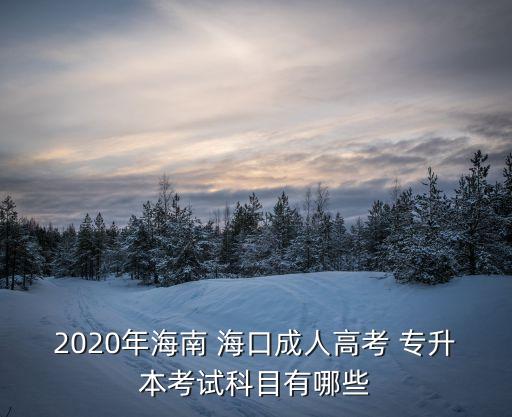 2020年海南 ?？诔扇烁呖?專升本考試科目有哪些