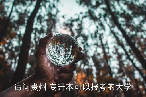 請(qǐng)問(wèn)貴州 專升本可以報(bào)考的大學(xué)