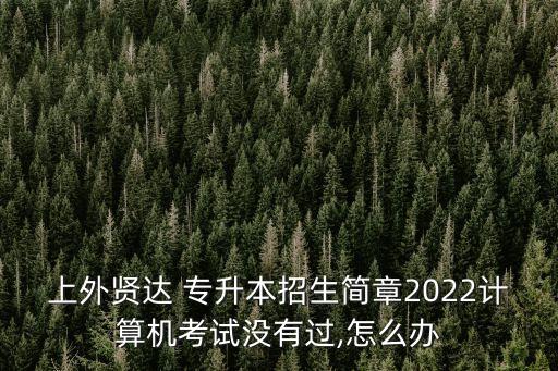 上外賢達 專升本招生簡章2022計算機考試沒有過,怎么辦