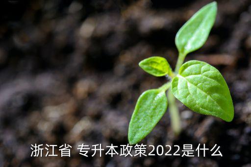  浙江省 專(zhuān)升本政策2022是什么