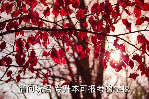 請(qǐng)問(wèn)統(tǒng)招 專(zhuān)升本可報(bào)考的學(xué)校