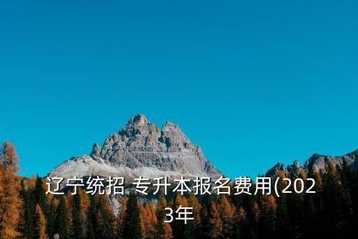  遼寧統(tǒng)招 專升本報(bào)名費(fèi)用(2023年