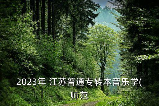 2023年 江蘇普通專轉(zhuǎn)本音樂學(xué)(師范