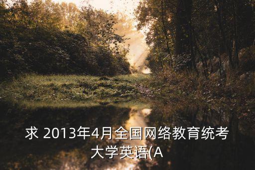 求 2013年4月全國網(wǎng)絡(luò)教育統(tǒng)考大學(xué)英語(A