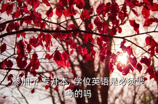 參加了 專升本, 學(xué)位英語(yǔ)是必須要考的嗎