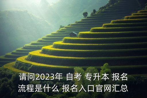 請(qǐng)問2023年 自考 專升本 報(bào)名流程是什么 報(bào)名入口官網(wǎng)匯總