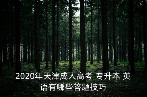 2020年天津成人高考 專升本 英語有哪些答題技巧