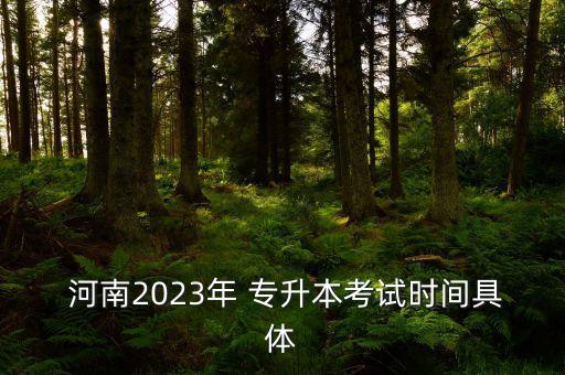  河南2023年 專升本考試時間具體