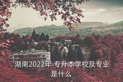  湖南2022年 專升本學(xué)校及專業(yè)是什么