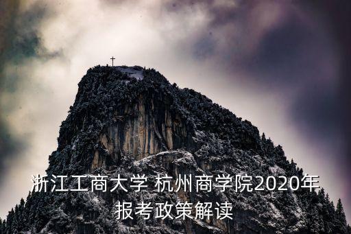 浙江工商大學 杭州商學院2020年報考政策解讀