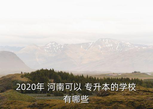 2020年 河南可以 專升本的學(xué)校有哪些