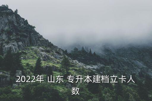 2022年 山東 專升本建檔立卡人數(shù)