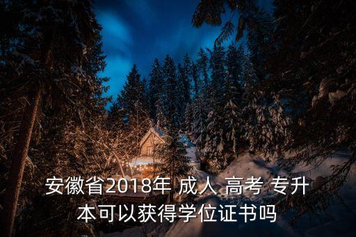 安徽省2018年 成人 高考 專升本可以獲得學(xué)位證書(shū)嗎