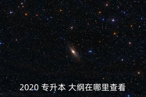 2020 專升本 大綱在哪里查看