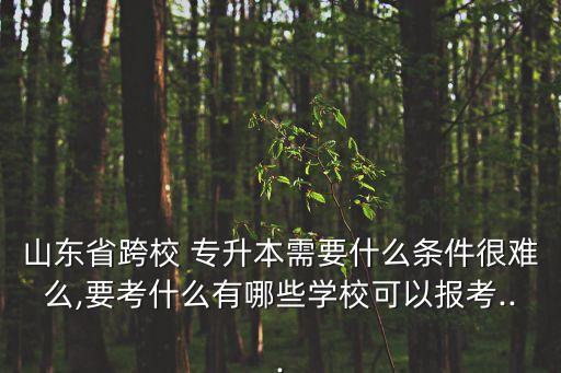 山東省跨校 專升本需要什么條件很難么,要考什么有哪些學(xué)?？梢詧罂?..