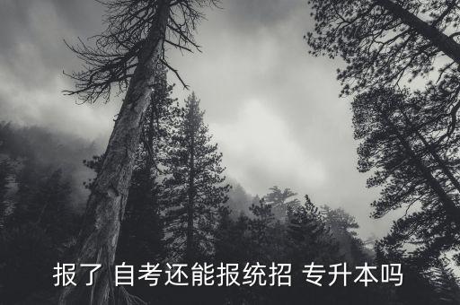 報了 自考還能報統(tǒng)招 專升本嗎