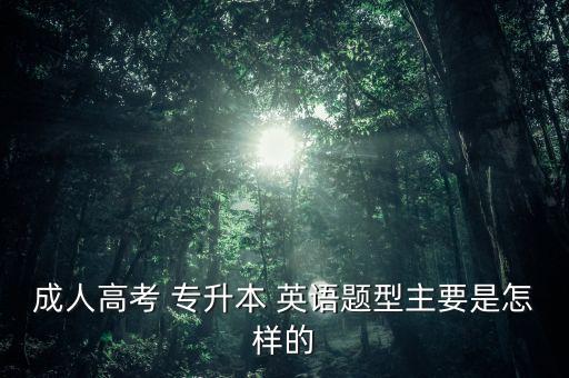 成人高考 專升本 英語(yǔ)題型主要是怎樣的