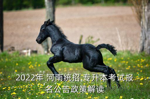 2022年 河南統(tǒng)招 專升本考試報名公告政策解讀