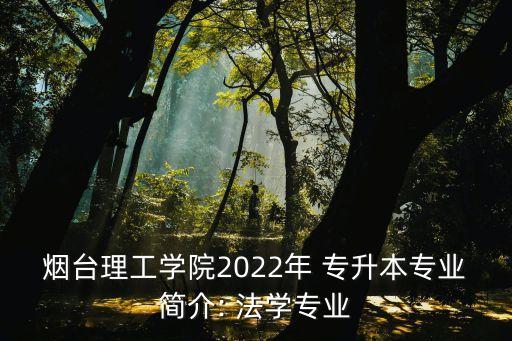 煙臺理工學(xué)院2022年 專升本專業(yè)簡介: 法學(xué)專業(yè)