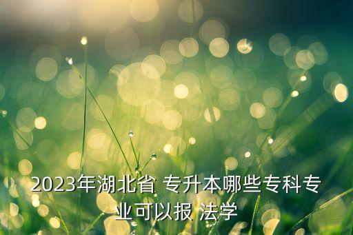 2023年湖北省 專升本哪些專科專業(yè)可以報 法學