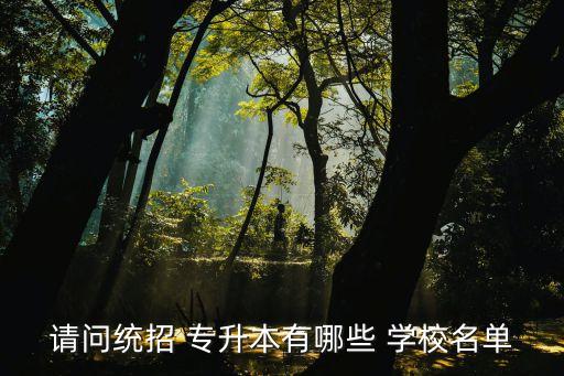 請問統(tǒng)招 專升本有哪些 學(xué)校名單