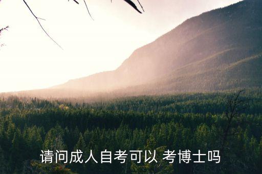 請(qǐng)問(wèn)成人自考可以 考博士嗎