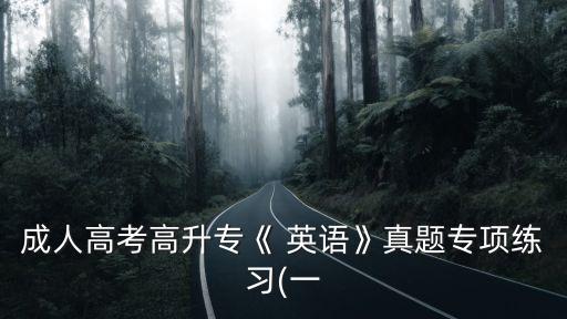 成人高考高升專(zhuān)《 英語(yǔ)》真題專(zhuān)項(xiàng)練習(xí)(一