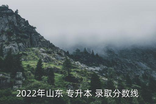 2022年山東 專升本 錄取分?jǐn)?shù)線