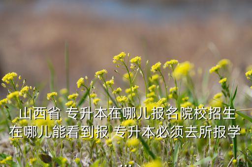  山西省 專升本在哪兒報名院校招生在哪兒能看到報 專升本必須去所報學...