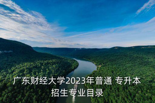 廣東財(cái)經(jīng)大學(xué)2023年普通 專升本招生專業(yè)目錄