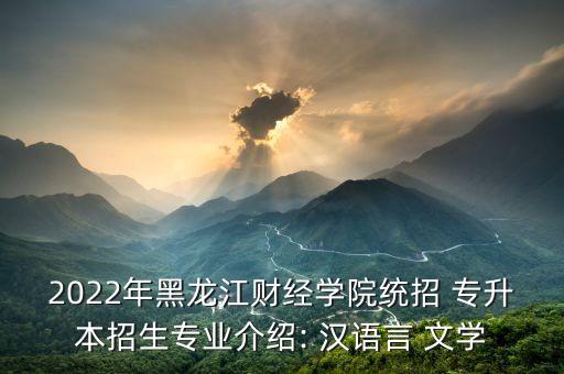 2022年黑龍江財(cái)經(jīng)學(xué)院統(tǒng)招 專升本招生專業(yè)介紹: 漢語言 文學(xué)