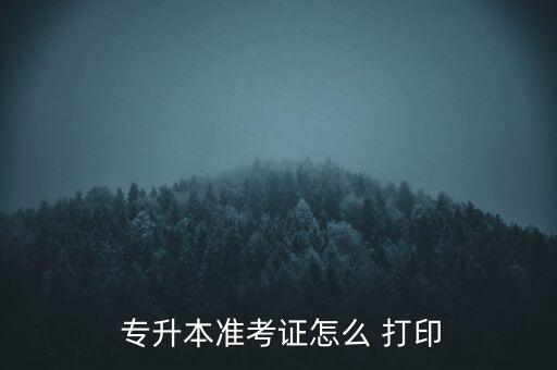  專升本準考證怎么 打印