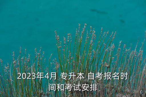 2023年4月 專升本 自考報(bào)名時(shí)間和考試安排