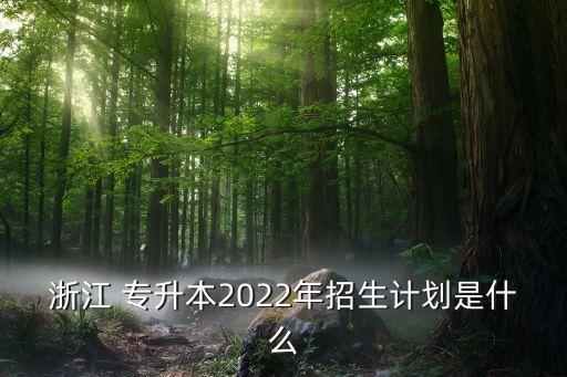 浙江 專升本2022年招生計劃是什么