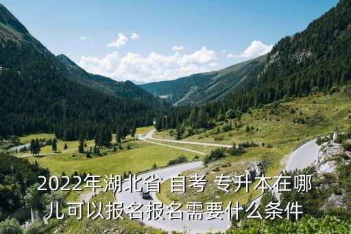 2022年湖北省 自考 專升本在哪兒可以報名報名需要什么條件