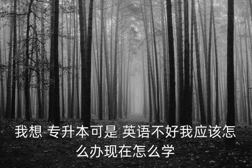 我想 專升本可是 英語(yǔ)不好我應(yīng)該怎么辦現(xiàn)在怎么學(xué)