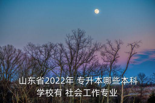  山東省2022年 專升本哪些本科學校有 社會工作專業(yè)