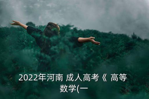 2022年河南 成人高考《 高等 數(shù)學(一