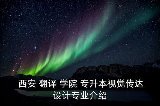  西安 翻譯 學院 專升本視覺傳達設計專業(yè)介紹